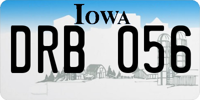 IA license plate DRB056