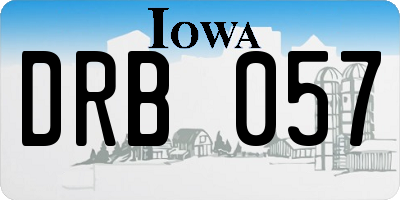 IA license plate DRB057