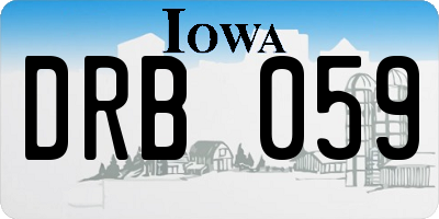 IA license plate DRB059