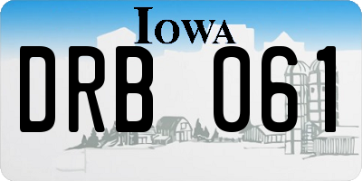 IA license plate DRB061