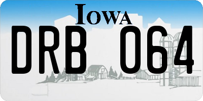IA license plate DRB064
