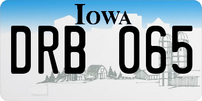 IA license plate DRB065