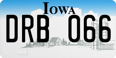 IA license plate DRB066