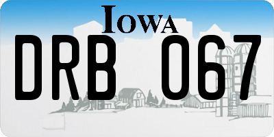 IA license plate DRB067