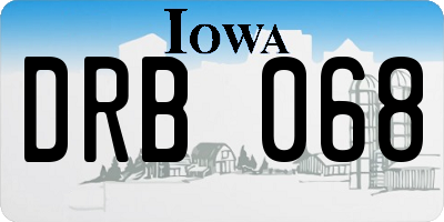 IA license plate DRB068