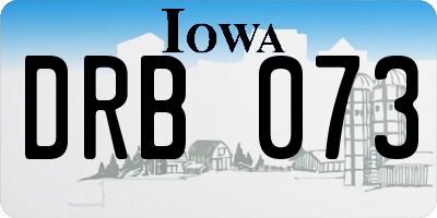 IA license plate DRB073
