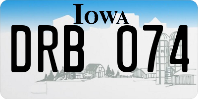 IA license plate DRB074