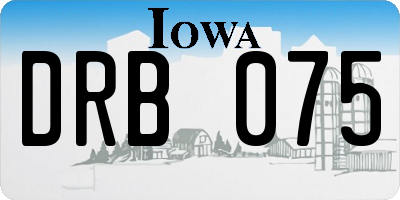 IA license plate DRB075