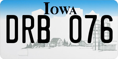 IA license plate DRB076