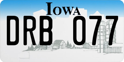 IA license plate DRB077