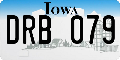 IA license plate DRB079