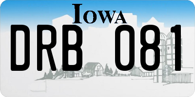 IA license plate DRB081