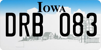 IA license plate DRB083
