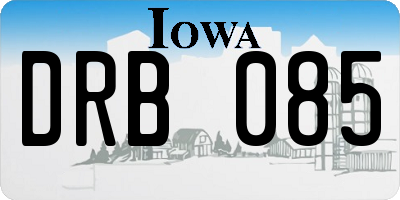 IA license plate DRB085