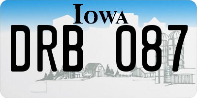 IA license plate DRB087