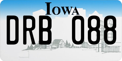 IA license plate DRB088