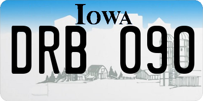 IA license plate DRB090