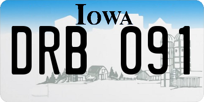IA license plate DRB091