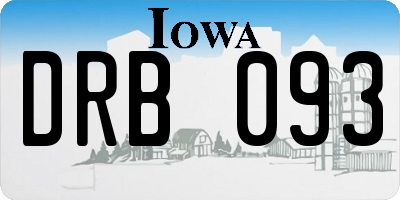IA license plate DRB093