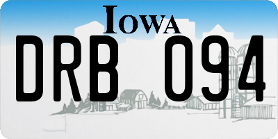 IA license plate DRB094