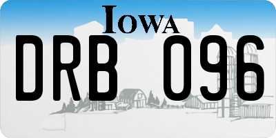 IA license plate DRB096