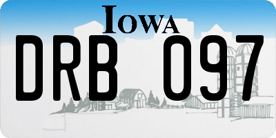 IA license plate DRB097