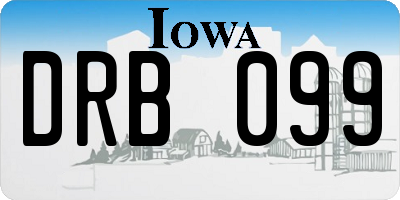 IA license plate DRB099