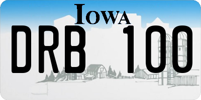 IA license plate DRB100