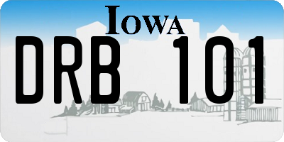 IA license plate DRB101