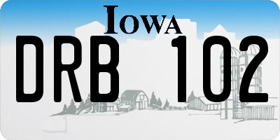 IA license plate DRB102