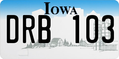 IA license plate DRB103