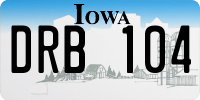 IA license plate DRB104