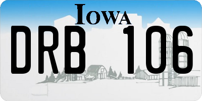 IA license plate DRB106