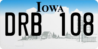 IA license plate DRB108