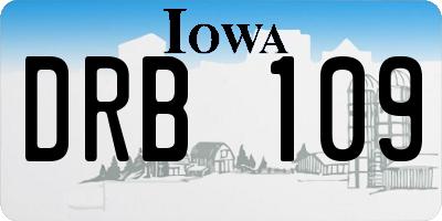 IA license plate DRB109
