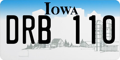 IA license plate DRB110