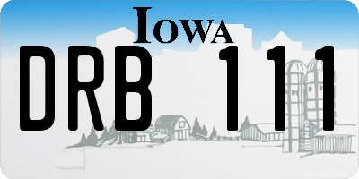 IA license plate DRB111
