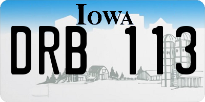 IA license plate DRB113