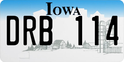 IA license plate DRB114