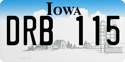 IA license plate DRB115