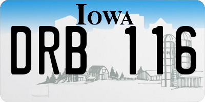 IA license plate DRB116
