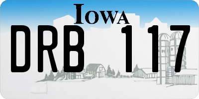 IA license plate DRB117