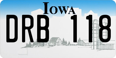 IA license plate DRB118