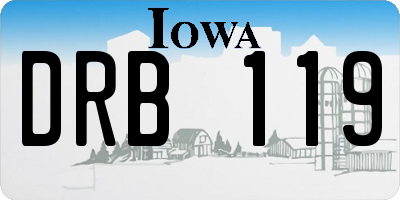 IA license plate DRB119