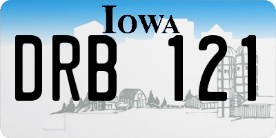 IA license plate DRB121