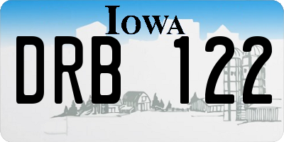 IA license plate DRB122