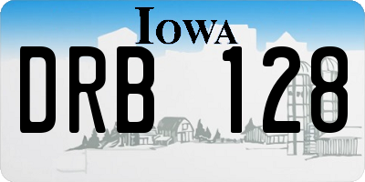 IA license plate DRB128