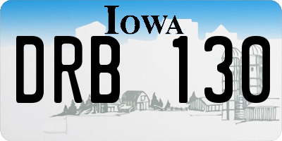 IA license plate DRB130
