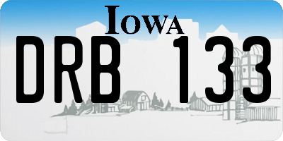 IA license plate DRB133