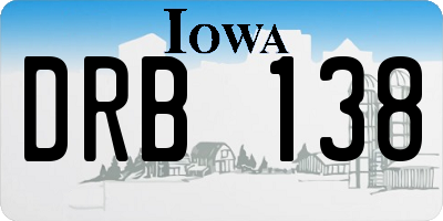 IA license plate DRB138